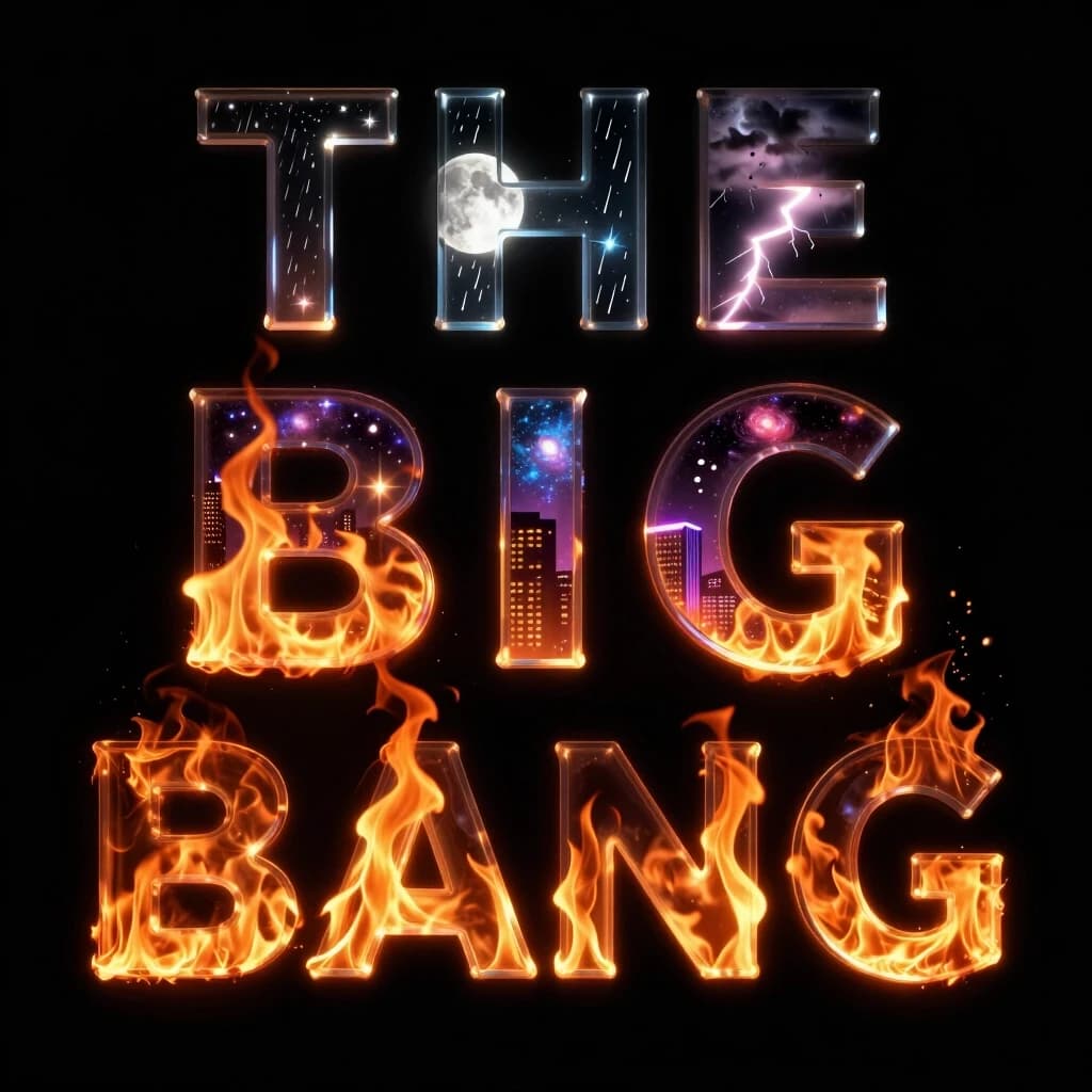 DJ Drunk' - THE BIG BANG THEORY 

Стиль - фотореализм
Тона - черные. 
Шрифт - буквы прозрачные, внутри которых - огонь,тусовка,город,галактика,луна, дождь,гроза

ФОН - ЧЕРНЫЙ