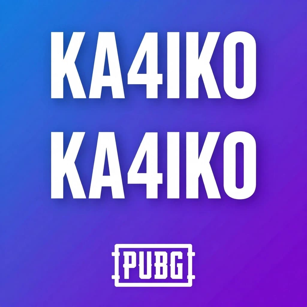 Надпись KA4IKO синий фиолетовый фон стиль игры пабг
