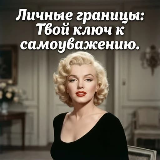 Создать карусель для Инстаграмм про личные границы с фотографиями Мерилин Монро на русском языке