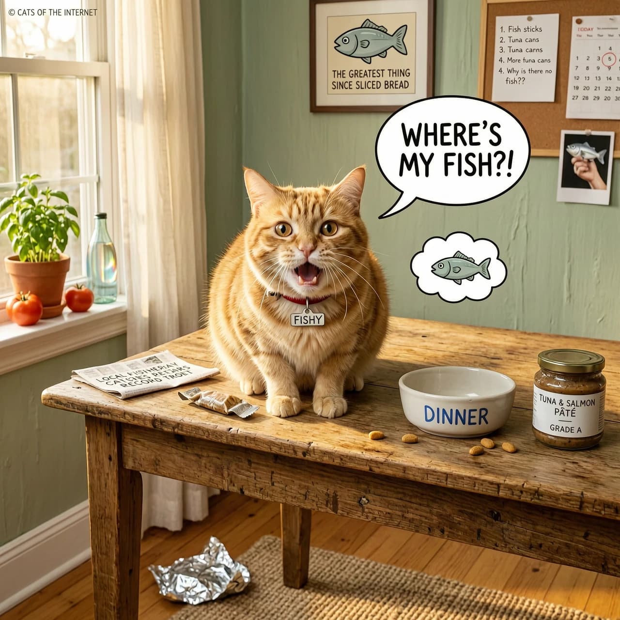 кошка которая говорит wheres my fish!
