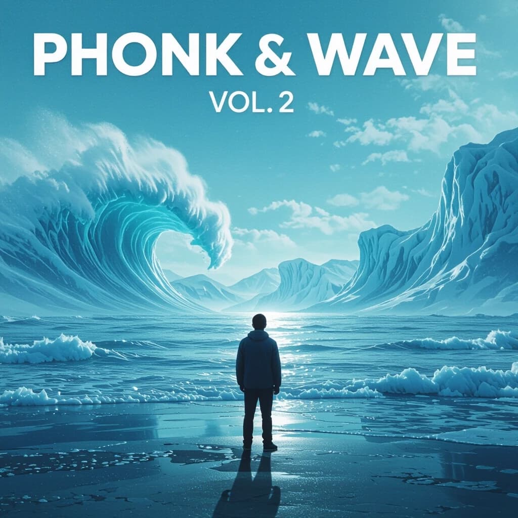 Создай обложку к альбому Phonk & Wave, Vol.2, в кинематографичном стиле
