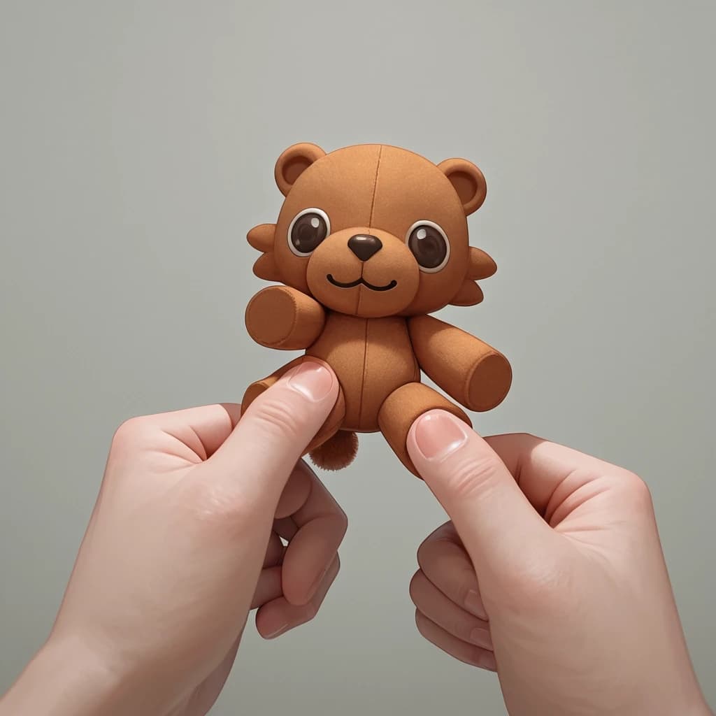 holding  toy, using 
toy,  with toy, toy inserted.