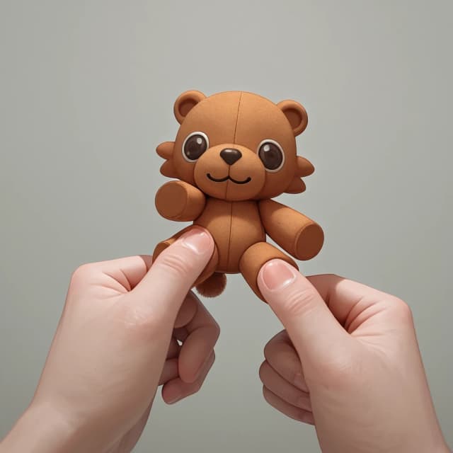 holding  toy, using 
toy,  with toy, toy inserted.