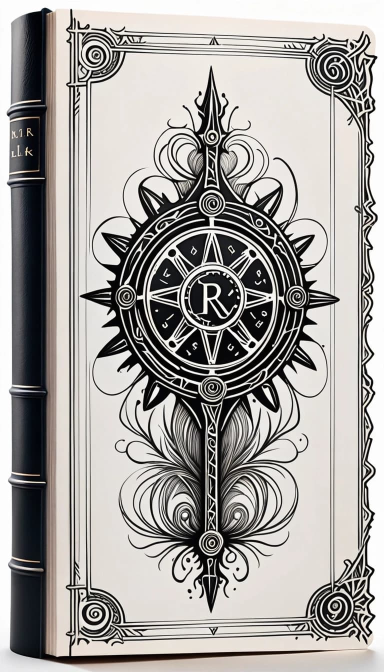 A symmetrical book chapter divider element, isolated on a solid white
background. In the exact center, there is a tiny, elegant mechanical gear shift
lever ornament with glowing mystical rune symbols carved around its base.
Delicate, thin waves and stylized sea kelp lines spread out horizontally to the
left and right from the center. Black and white ink line art, clean silhouette,
engraving style, sharp details, vector icon.