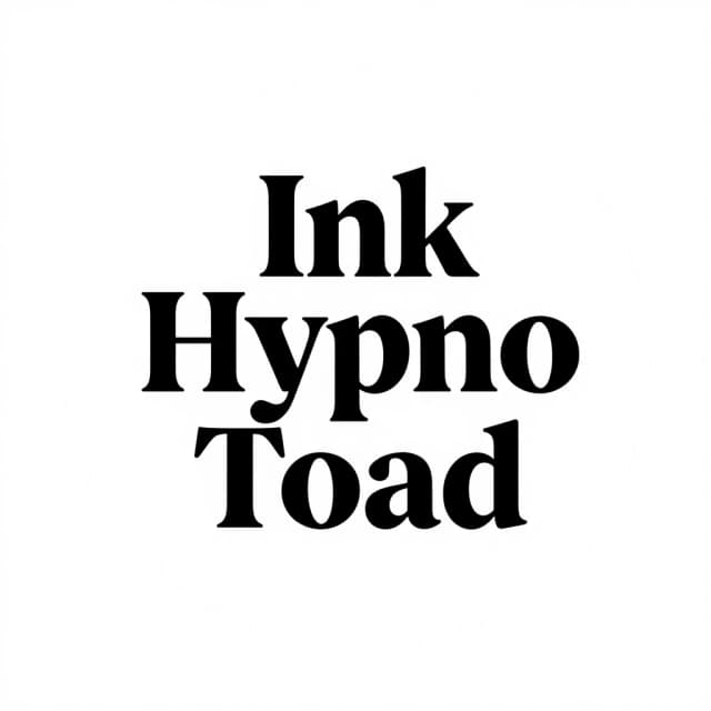 создать круглый логотип для тату студии, которая называется ink ГИПНОЖАБА. Белый фон и черные буквы оригинального шрифта.