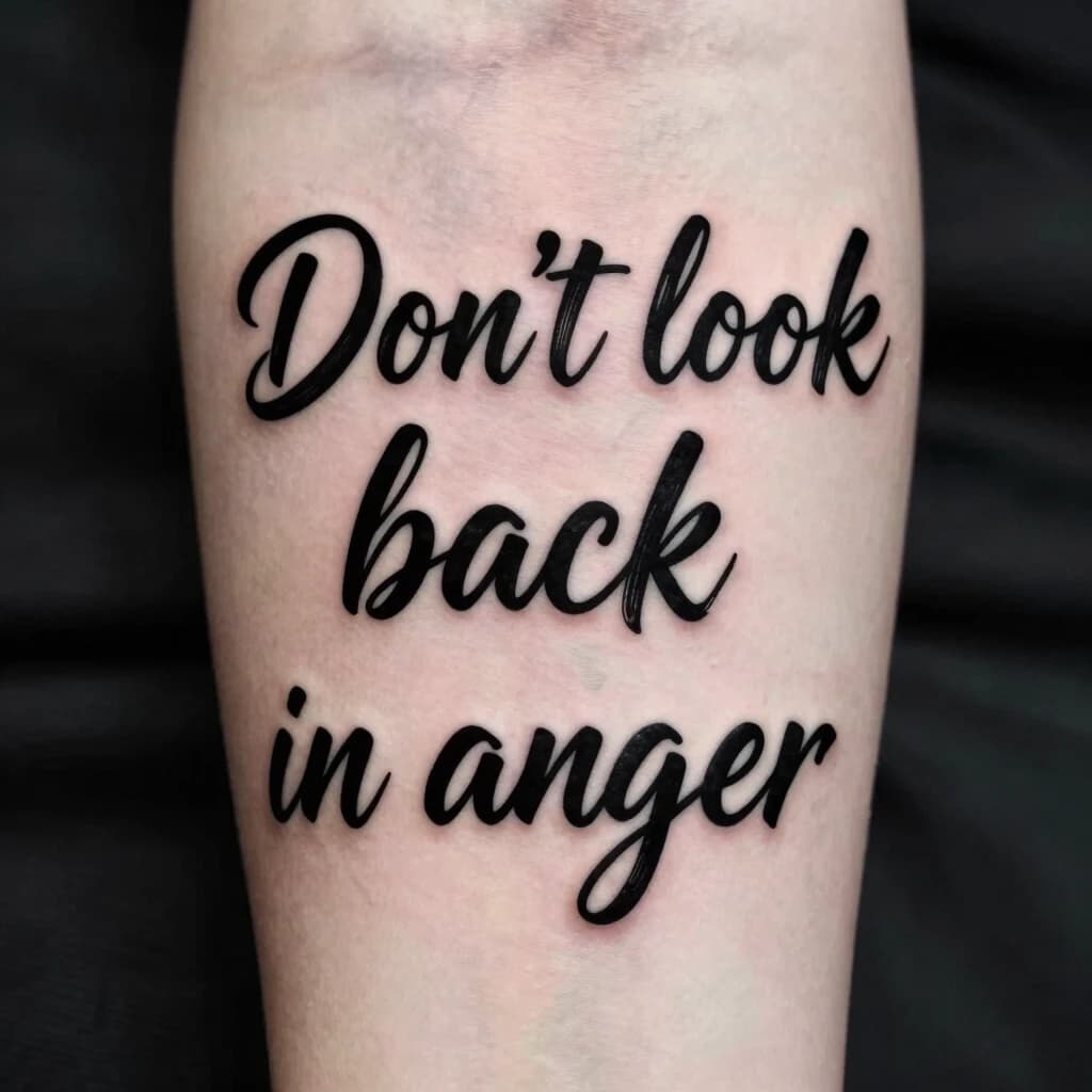 Создать макет тату на тему "Don`t look back in anger"