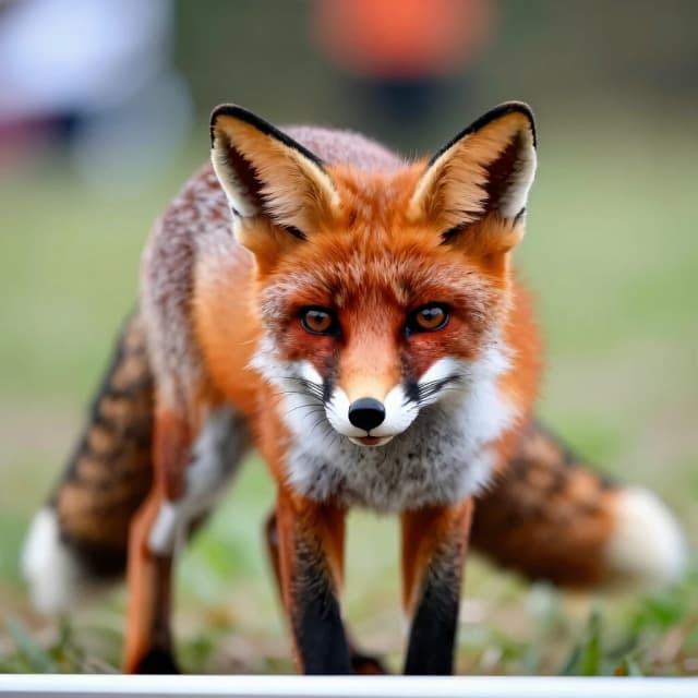 Furry fox orange show black hole in camera
