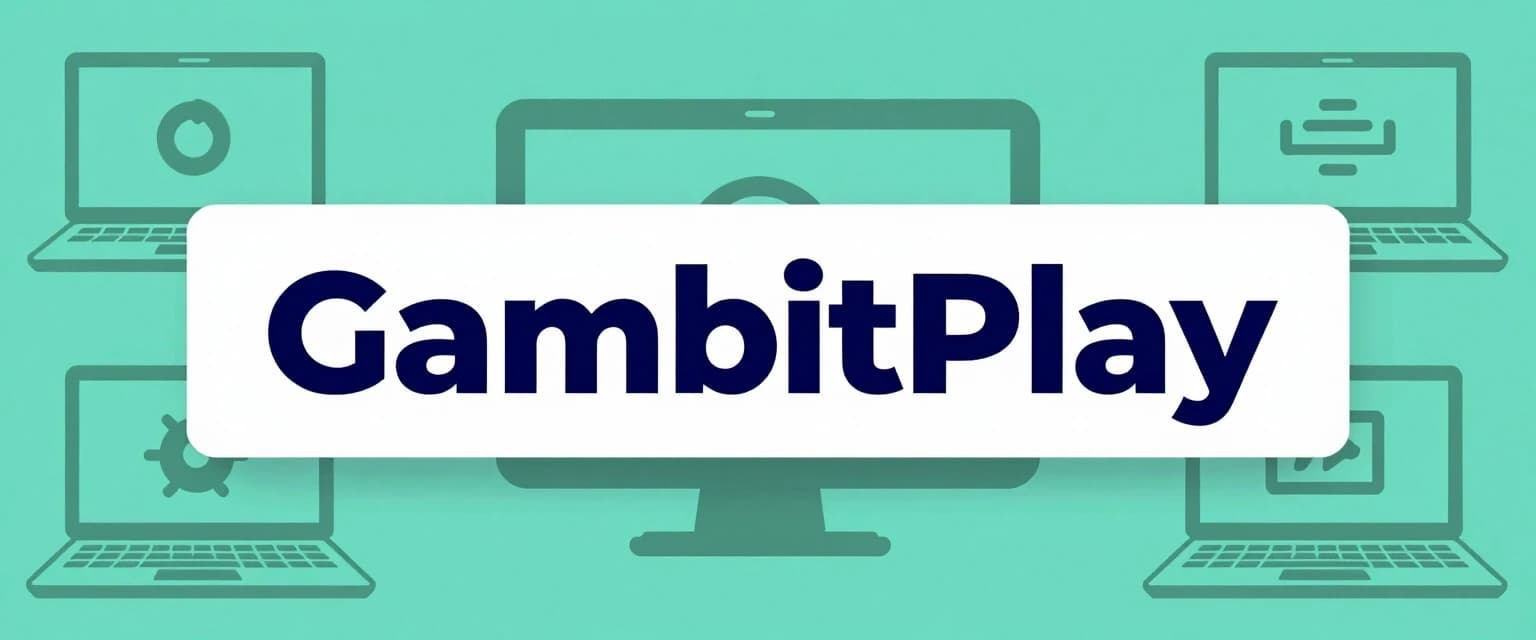 Create a gaming banner for a YouTube channel that integrates with the channel name "GambitPlay," using a computer-themed background.