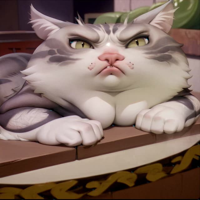 Hyper-realistic anthropomorphic cat with an extremely muscular, Herculean physique, embodying the ultimate GigaChad aesthetic. The cat features a chiseled, masculine jawline, intense piercing eyes, and a dominant, confident expression. He possesses an exaggeratedly large, well-defined anatomy and massive, vascular muscles with extreme definition. Cinematic lighting with dramatic rim light to accentuate muscle contours and shadows, high-contrast chiaroscuro style. Composition is a low-angle heroic shot to enhance his imposing presence. Background is a dark, moody, minimalist gym or an epic classical marble setting. Digital art masterpiece, 8k resolution, highly detailed fur texture, volumetric lighting, trending on ArtStation, hyper-detailed anatomical accuracy.