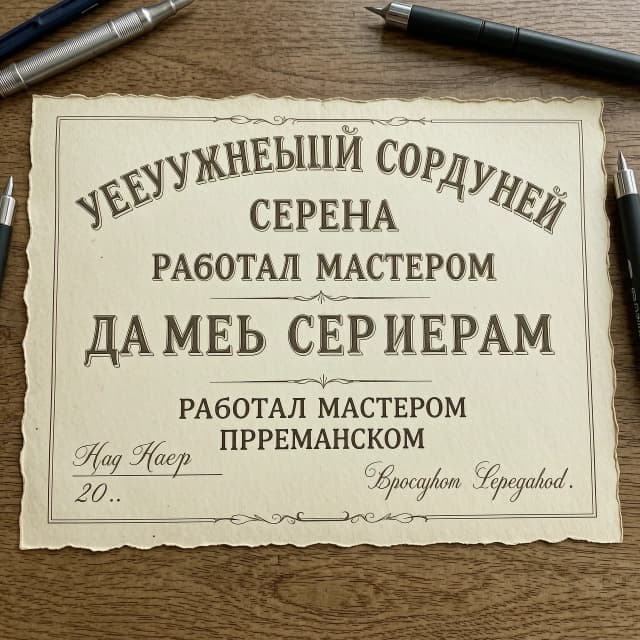 создай грамоту увольняющемуся сотруднику с матерной шуткой зовут сережа работал мастером приемщиком