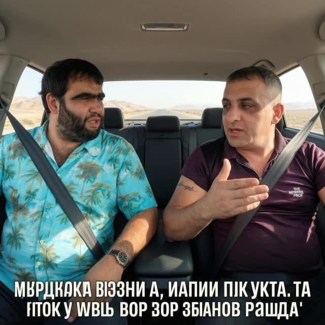 Потом они сидят на машине, и разговаривают о теме "Как убрать вор закон ебанатов Рашада"